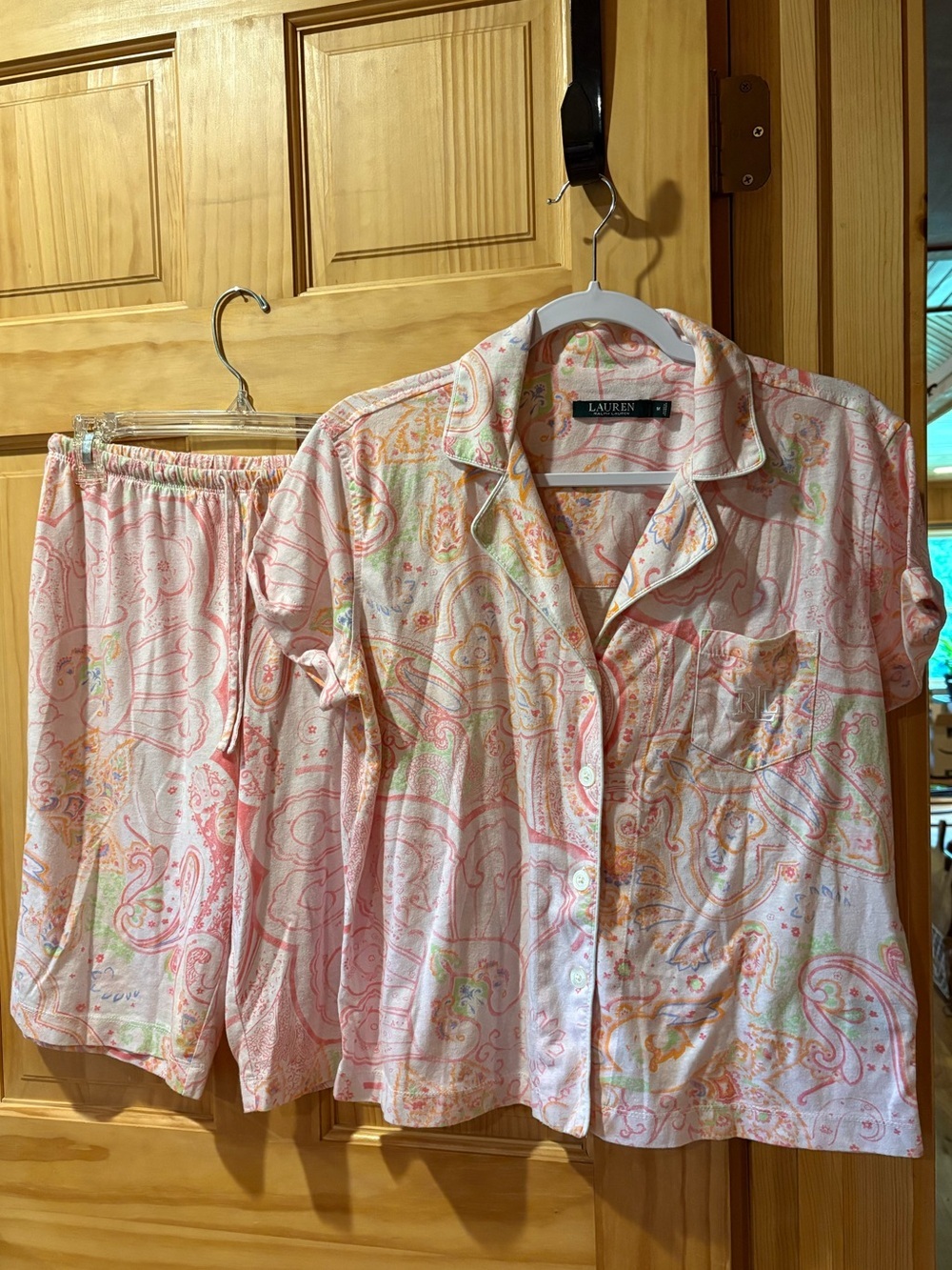 Lauren by Ralph Lauren Pink Paisley Pajama Set women’s size M
